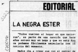 La Negra Ester  [artículo].