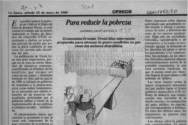 Para reducir la pobreza  [artículo] Andrés Sanfuentes V.