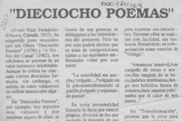 "Dieciocho poemas"  [artículo] Luis E. Aguilera.