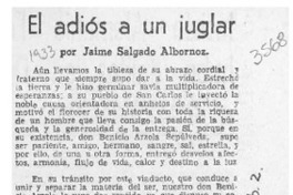 El adiós a un juglar  [artículo] Jaime Salgado Albornoz.