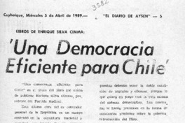 "Una Democracia eficiente para Chile"  [artículo].
