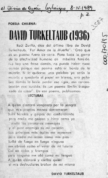 David Turkeltaub (1936)  [artículo].