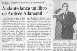 Andante lanzó un libro de Andrés Allamand  [artículo].