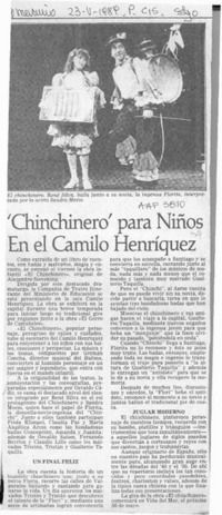 "Chinchinero" para niños en el Camilo Henríquez  [artículo].