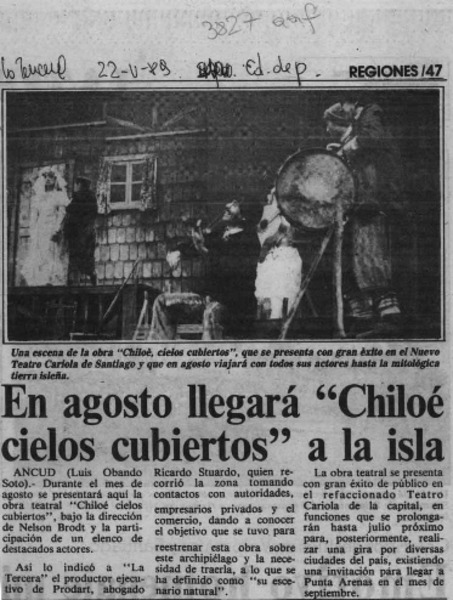 En agosto llegará "Chiloé cielos cubiertos" a la isla