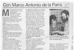 Con Marco Antonio de la Parra  [artículo] Mónica Silva.