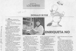 Donald se fue, Enriqueta no  [artículo].