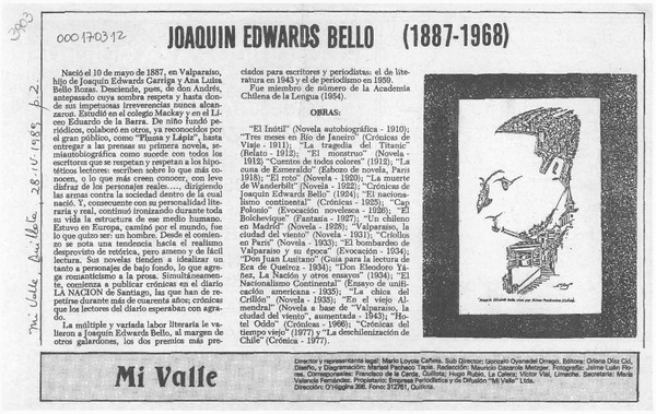Joaquín Edwards Bello (1887-1968)  [artículo].