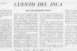 Cuento del inca  [artículo] Juan José Irarrázaval Yáñez.