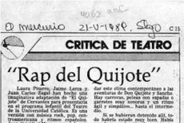 "Rap del Quijote"  [artículo] Agustín Letelier.