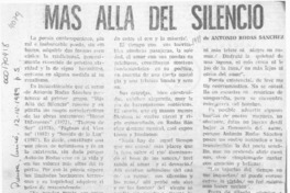 "Más allá del silencio"  [artículo] Matías Rafide B.