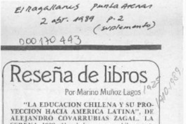 Reseña de libros  [artículo] Marino Muñoz Lagos.