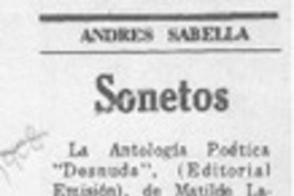 Sonetos  [artículo] Andrés Sabella.