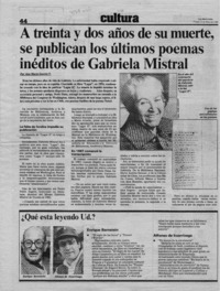 A treinta y dos años de su muerte, se publican los últimos poemas inéditos de Gabriela Mistral