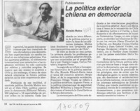 La Política exterior chilena en democracia  [artículo].