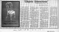 "Objeto silencioso"  [artículo] Gustavo Donoso.