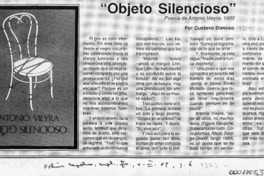 "Objeto silencioso"  [artículo] Gustavo Donoso.