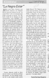 "La Negra Ester"  [artículo] Pacián Martínez Elissetche.