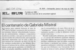 El Centenario de Gabriela Mistral  [artículo].