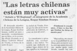 "Las Letras chilenas están muy activas"  [artículo].
