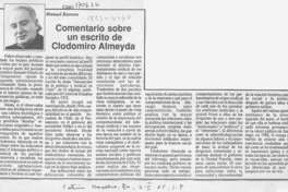 Comentario sobre un escrito de Clodomiro Almeyda  [artículo] Manuel Barrera.