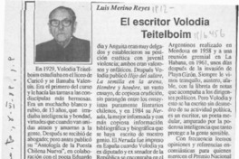 El escritor Volodia Teitelboim  [artículo] Luis Merino Reyes.