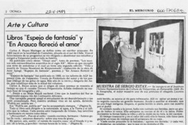 Libros "Espejo de fantasía" y "En Arauco floreció el amor"  [artículo] Isabel Barrientos Díaz.