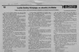 Lucila Godoy Alcayaga, su abuela y la biblia  [artículo] Lytta Weinstein de Binimelis.