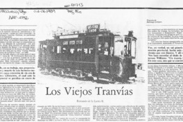 Los viejos tranvías  [artículo] Fernando de la Lastra