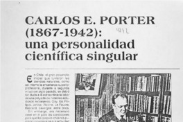 Carlos E. Porter (1867-1942), una personalidad científica singular  [artículo] Eliecer Paillacar P.