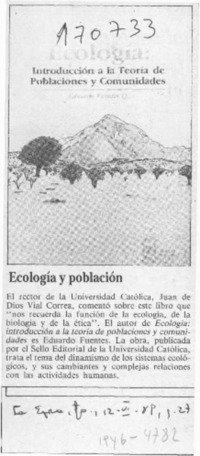 Ecología y población  [artículo].