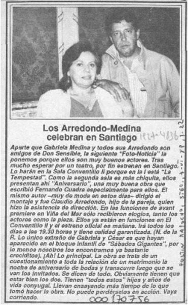 Los Arredondo-Medina celebran en Santiago  [artículo].