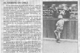 El Hambre en Chile  [artículo].