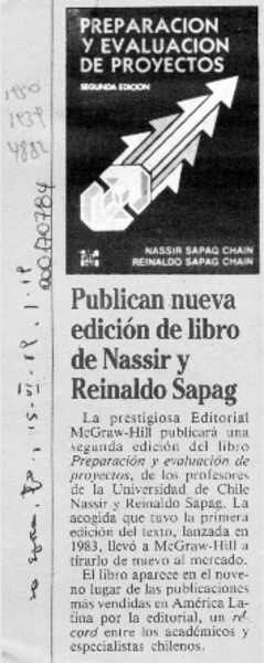 Publican nueva edición de libro de Nassir y Reinaldo Sapag  [artículo].