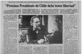 "Próximo Presidente de Chile debe tener libertad"
