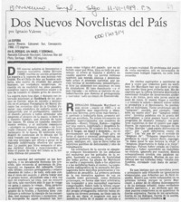 Dos nuevos novelistas del país  [artículo] Ignacio Valente.