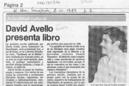David Avello presenta libro  [artículo].