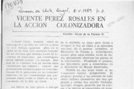 Vicente Pérez Rosales en la acción colonizadora  [artículo] Darío de la Fuente D.