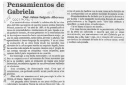 Pensamientos de Gabriela  [artículo] Jaime Salgado Albornoz.