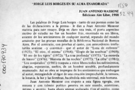 "Jorge Luis Borges en su alma enamorada"  [artículo] Sergio Bueno Venegas.
