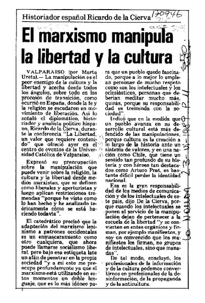 El marxismo manipula la libertad y la cultura  [artículo] Marta Ureta.