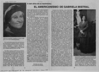 El Americanismo de Gabriela Mistral  [artículo].
