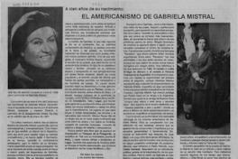 El Americanismo de Gabriela Mistral  [artículo].