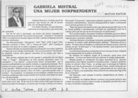 Gabriela Mistral una mujer sorprendente  [artículo] Matías Rafide.