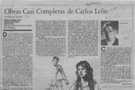 Obras casi completas de Carlos León  [artículo] Ignacio Valente.