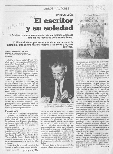 El escritor y su soledad  [artículo] Darío Oses.