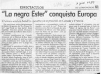 "La Negra Ester" conquista Europa  [artículo].