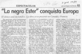 "La Negra Ester" conquista Europa  [artículo].