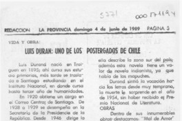 Luis Durand, uno de los postergados de Chile  [artículo].