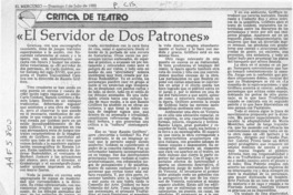 "El servidor de dos patrones"  [artículo] Agustín Letelier.